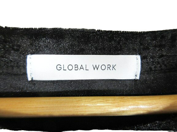 【中古】グローバルワーク GLOBAL WORK プルオーバー Tシャツ 長袖 パイル ベロア 無地 ブラック サイズ F QQQ レディース 【ベクトル 古着】 251211 auc-vector-20606655 ブランド古着の買取販売ベクトル サンプル画像3
