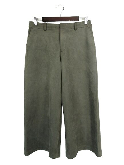 Long Pants - 【中古】ジェイプレス J.PRESS スウェード ワイド ウエスト ゴム パンツ ロング サイズ 11 カーキ QQQ レディース 【ベクトル 古着】 260413