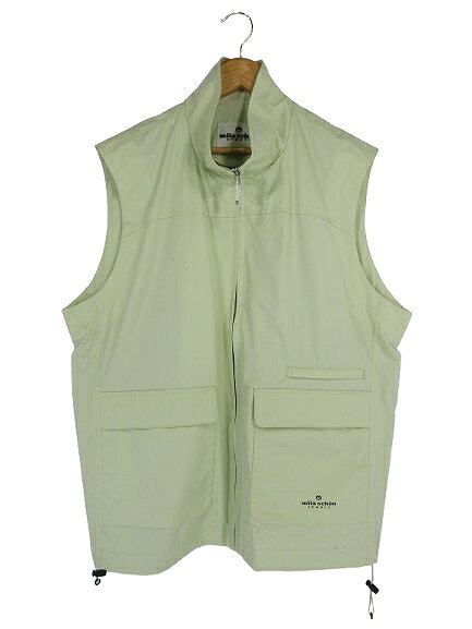 TAKEO KIKUCHI SPORT - 【中古】ミラショーン mila schon SPORT ベスト 前開き ジップアップ 刺プリントロゴ サイズ M グリーン QQQ メンズ 【ベクトル 古着】 260426