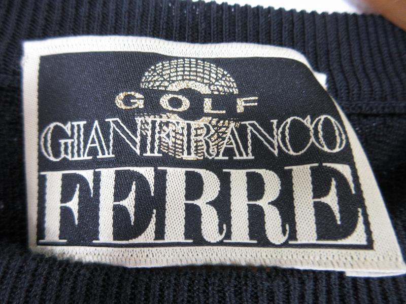 【中古】GIANFRANCO FERRE GOLF ニット ベスト クルーネック サイズ 48 黒 QQQ メ...
