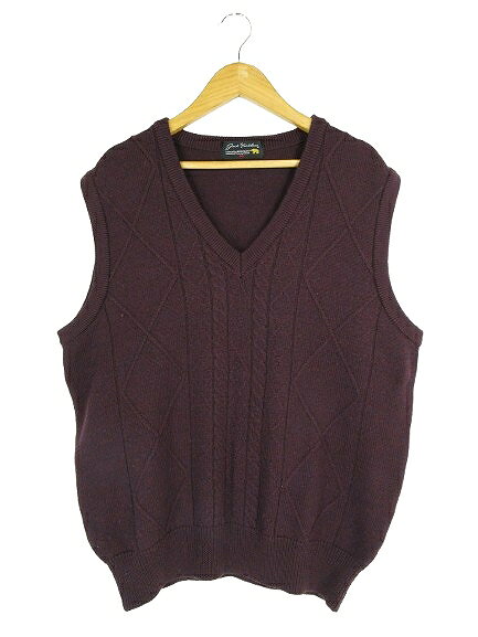 Other - 【中古】JACK NICKLAUS ジャックニクラウス ニット ベスト プルオーバー Vネック アーガイル サイズ M パープル QQQ メンズ 【ベクトル 古着】 260507