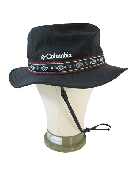 【中古】コロンビア Columbia サファリ ハット刺しゅう ロゴ サイズS/M 黒 QQQ メ...