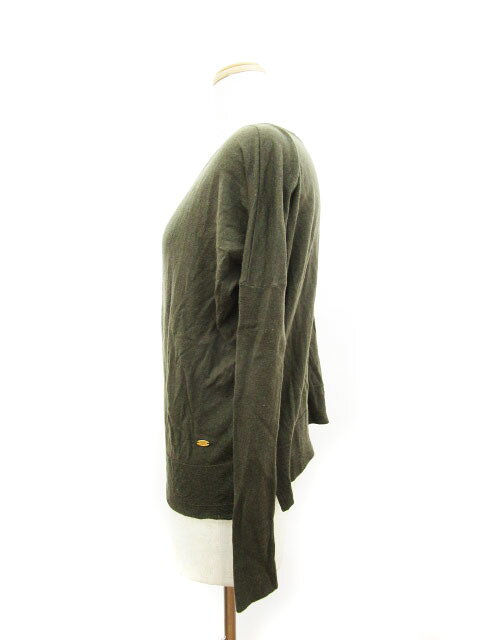 【中古】ナノユニバース nano universe Genuine Couture セーター ニット Vネック 長袖 ドロップショルダー ウール S カーキ /☆a レディース 【ベクトル 古着】 180212 ブランド古着ベクトルプレミアム店 auc-vector-20489416 ブランド古着の買取販売ベクトル サンプル画像2