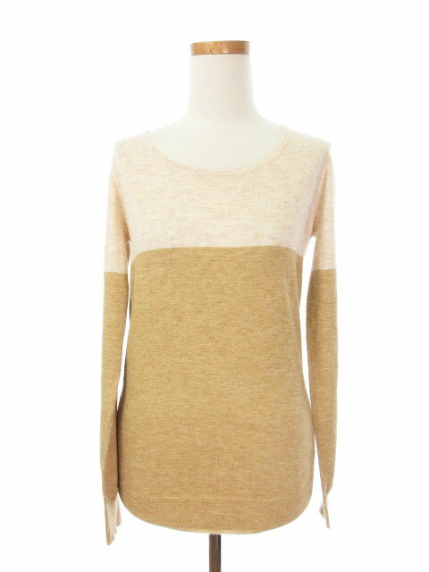 【中古】ダブルスタンダードクロージング ダブスタ DOUBLE STANDARD CLOTHING カットソー ニット 長袖 ウール混 F フリー ベージュ /ah レディース 【ベクトル 古着】 180217 ブランド古着ベクトルプレミアム店