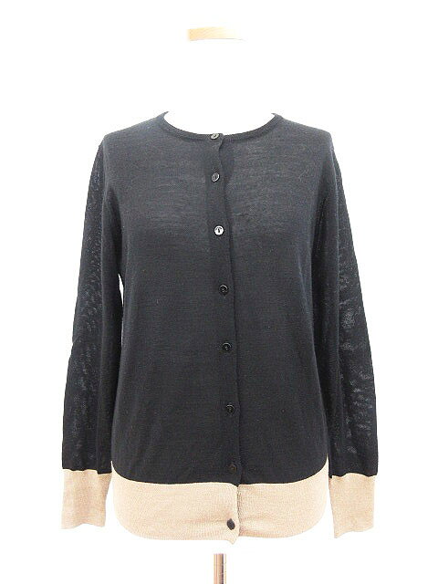 【中古】アーバンリサーチ サニーレーベル URBAN RESEARCH Sonny Label カーディガン ニット 長袖 バイカラー ウール混 F 黒 ブラック ベージュ /kt レディース 【ベクトル 古着】 180222 ブランド古着ベクトルプレミアム店