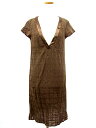 【中古】バリバレ bali barret ワンピース ロング ノースリーブ チェック シースルー スリット 36 茶 ブラウン レディース 【ベクトル 古着】 170311 ブランド古着ベクトルプレミアム店(4)