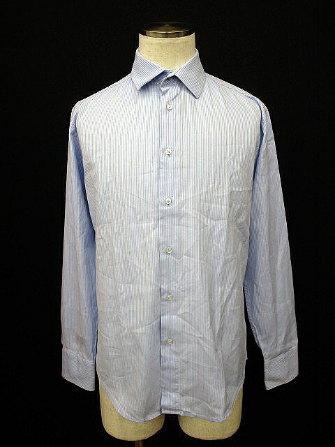 【中古】ザラマン ZARA MAN シャツ 長袖 ストライプ 40 青 ブルー メンズ 【ベクトル 古着】 170404 ブランド古着ベクトルプレミアム店