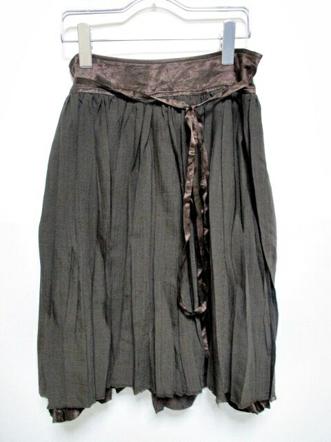 【中古】アバハウス ドゥヴィネット abahouse devinette スカート プリーツ ひざ丈 2 茶 ブラウン /HH レディース 【ベクトル 古着】 170830 ブランド古着ベクトルプレミアム店