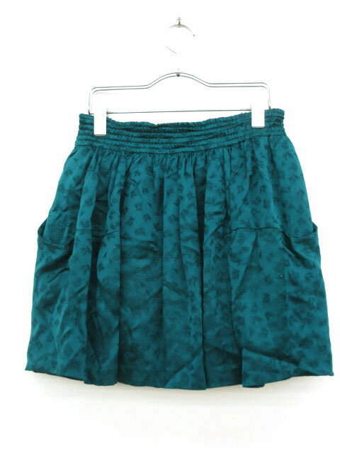 【中古】ガリャルダガランテ GALLARDAGALANTE スカート ミニ ギャザー フレア シルク 38 緑 グリーン /tm レディース 【ベクトル 古着】 180217 ブランド古着ベクトルプレミアム店