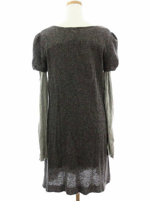 【中古】マックス&コー MAX&CO. ワンピース ニット 長袖 ひざ丈 レイヤード モヘヤ ウール グレー 国内正規 /ew レディース 【ベクトル 古着】 171130 ブランド古着ベクトルプレミアム店