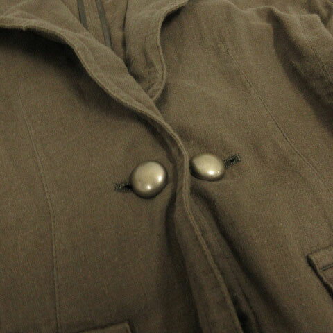 【中古】ボナジョルナータ BUONA GIORNATA ジャケット テーラードカラー 襟ワイヤー入り 1B コットン カーキ系 カーキブラウン S レディース 【ベクトル 古着】 221010