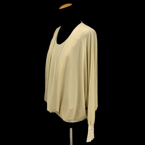 【中古】アクタークローゼット actor closet カットソー ドルマンスリーブ シルク混 日本製 ベージュ M-L レディース 【ベクトル 古着】 180802 ベクトル店