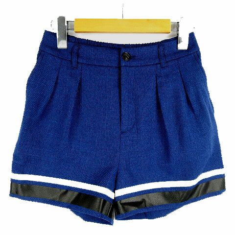 Linen, Hemp - 【中古】ジーナシス JEANASIS ショートパンツ 総裏地 リネン調 青 白 黒 F レディース 【ベクトル 古着】 180907 ベクトル店