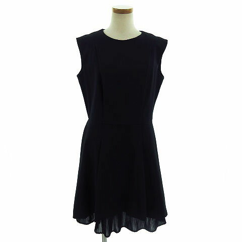 【中古】ジーユー GU ワンピース ひざ丈 ノースリーブ コットン混 ブラック 黒 L レディース 【ベクトル 古着】 181012 ベクトル店