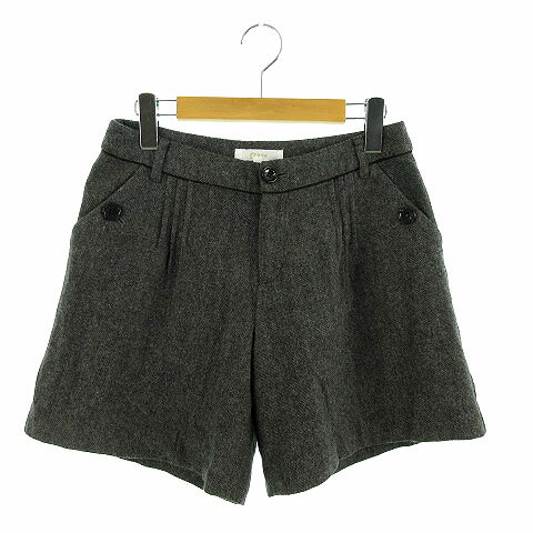 【中古】グローブ grove パンツ ショートパンツ ウール混 総裏地 グレー 黒 M レディース 【ベクトル 古着】 181025 ベクトル店(4.0)