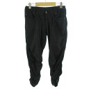 【中古】カリテ qualite パンツ 七分丈 裾ギャザー 光沢 ブラック 黒 3 レディース 【ベクトル 古着】 190209 ブランド古着ベクトルプレミアム...