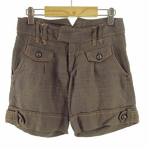 【中古】Jet label パンツ ショートパンツ リネン ブラウン系 茶 36 レディース 【ベクトル 古着】 190215 ブランド古着ベクトルプレミアム店