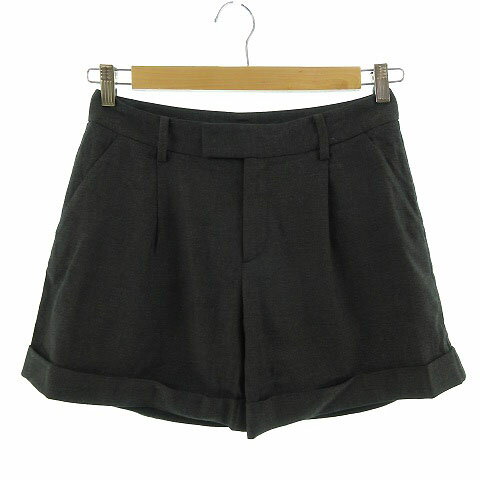Wool - 【中古】 ユナイテッドアローズ UNITED ARROWS パンツ ショートパンツ タック入り ウール混 チャコールグレー 38 レディース 【ベクトル 古着】 190601