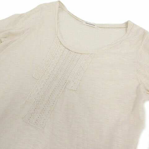 【中古】 アーバンリサーチ URBAN RESEARCH チュニック 七分袖 切替 レース コットン ベージュ F レディース 【ベクトル 古着】 190618