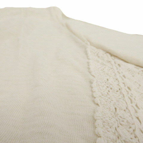 【中古】 アーバンリサーチ URBAN RESEARCH チュニック 七分袖 切替 レース コットン ベージュ F レディース 【ベクトル 古着】 190618