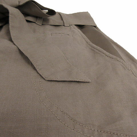 【中古】バナナリパブリック BANANA REPUBLIC heritage collection スカート ひざ丈 リボン リネン グレージュ 2 レディース 【ベクトル 古着】 190925 ベクトルプレミアム店 3
