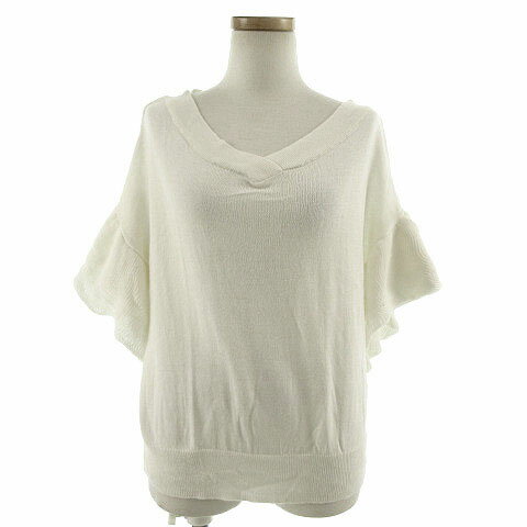 V-Neck - 【中古】フリーズマート Free's Mart ニット 半袖 Vネック コットン混 オフ白 FR レディース 【ベクトル 古着】 190921 ベクトルプレミアム店