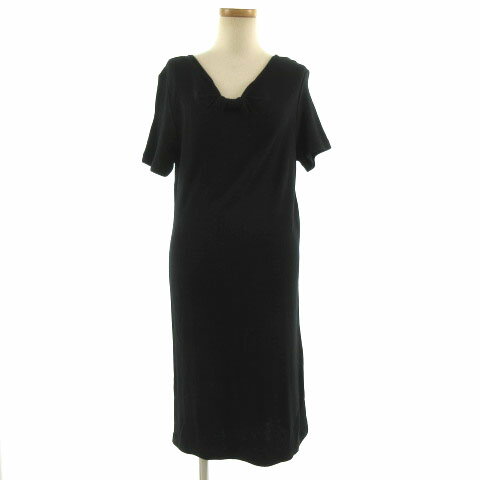 【中古】ザラウーマン ZARA WOMAN ワンピース 半袖 ミディ丈 ウール混 ブラック 黒 XS レディース 【ベクトル 古着】 191118 ベクトルプレミアム店