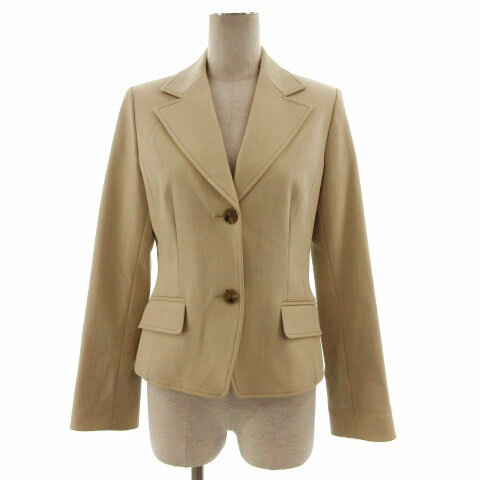 【中古】アンクライン ANNE KLEIN ジャケット アウター テーラードカラー 2B シングル ベージュ 9 レディース 【ベクトル 古着】 221022