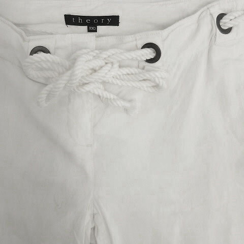 【中古】セオリー theory パンツ ワイドパンツ 七分丈 ストレッチ リネン混 ホワイト 白 XX0 レディース 【ベクトル 古着】 200623 ベクトルプレミアム店