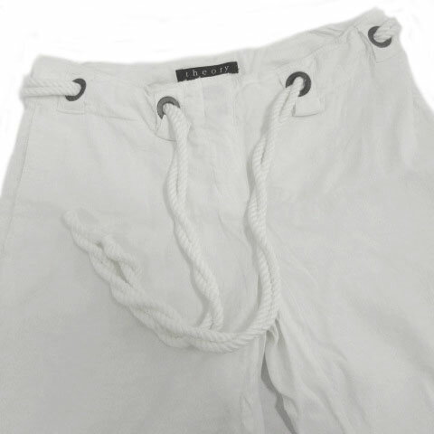 【中古】セオリー theory パンツ ワイドパンツ 七分丈 ストレッチ リネン混 ホワイト 白 XX0 レディース 【ベクトル 古着】 200623 ベクトルプレミアム店