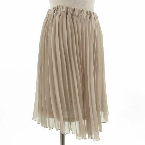 【中古】ナチュラルビューティーベーシック NATURAL BEAUTY BASIC スカート ミディ丈 プリーツ フレアー ベージュ M レディース 【ベクトル 古着】 200428 ベクトルプレミアム店