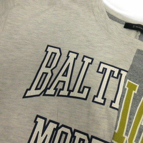 【中古】レイジブルー RAGEBLUE Tシャツ 2枚セット 半袖 ひび割れプリント グレー M スウェット 半袖 イエロー 黄色 M メンズ 【ベクトル 古着】 200807 ベクトルプレミアム店