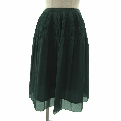 【中古】スープ SOUP スカート ギャザー フレア ミディ丈 日本製 グリーン 緑 7 レディース 【ベクトル 古着】 220928