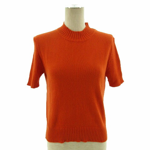 【中古】22オクトーブル 22 OCTOBRE ニット 半袖 ハイネック リネン混 オレンジ 2 レディース 【ベクト..