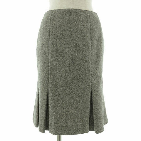 【中古】ルスーク Le souk スカート ミディ丈 ツイード アンゴラ アルパカ カシミヤ混 グレー 38 レディース 【ベクトル 古着】 201013 ベクトルプレミアム店