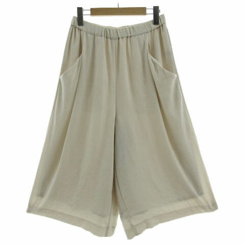 Nylon, Rayon, Polyester - 【中古】シップス SHIPS パンツ ワイドパンツ クロップド丈 ガウチョ ウエストゴム グレージュ レディース 【ベクトル 古着】 240801