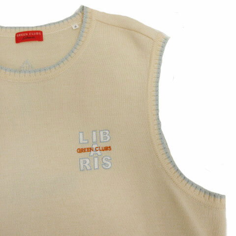 【中古】グリーンクラブ GREEN CLUBS ベスト ニット プルオーバー ロゴ刺繍 ベージュ 水色 2 メンズ 【ベクトル 古着】 210416