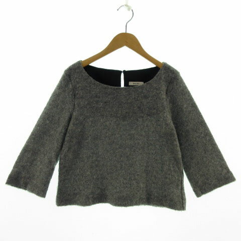 【中古】ボールジー BALLSEY トゥモローランド ニット 七分袖 ウール混 日本製 グレー 38 レディース 【ベクトル 古着】 210728