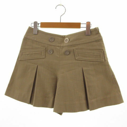 【中古】グリーンレーベルリラクシング ユナイテッドアローズ green label relaxing パンツ ショートパンツ タック ハイウエスト コットン ベージュ 38 レディース 【ベクトル 古着】 211128