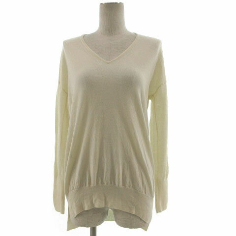 Long-Sleeved Knit - 【中古】デプレ DES PRES トゥモローランド ニット セーター 長袖 Vネック テールカット ウール リブ袖 アイボリー S レディース 【ベクトル 古着】 210913