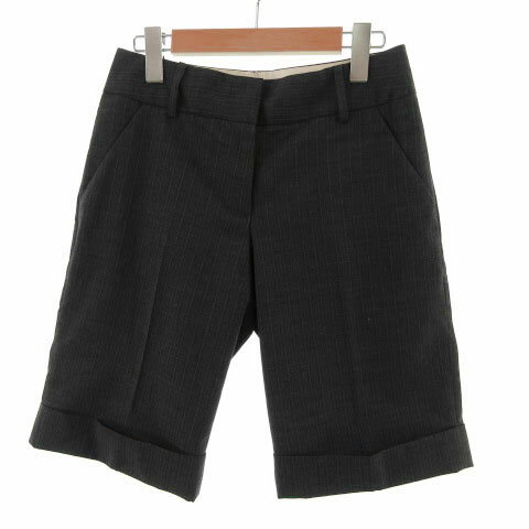 【中古】フォードミルズ FORDMILLS パンツ ハーフパンツ ショートパンツ ウール混 ドットストライプ グレー ホワイト 白 34 レディース 【ベクトル 古着】 210915