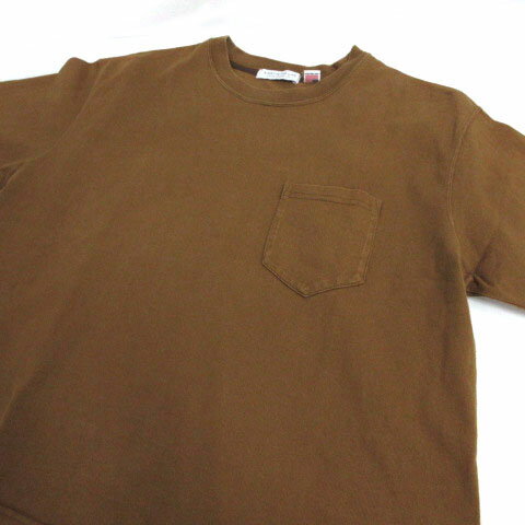 【中古】ユナイテッドアローズ A DAY IN THE LIFE UNITED ARROWS Tシャツ 半袖 ボックスTシャツ 胸ポケット シンプル COTTON USA 厚手 ブラウン 茶 レディース 【ベクトル 古着】 210915