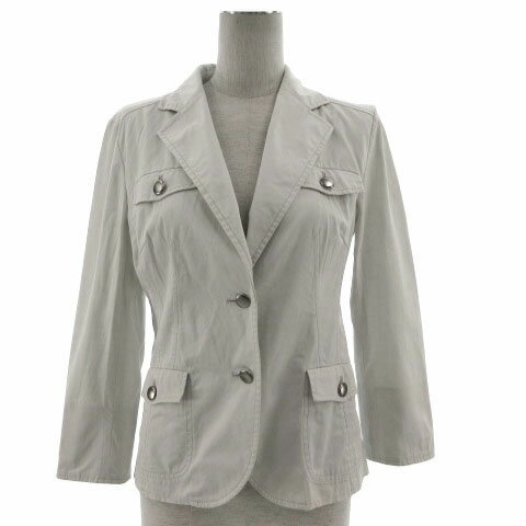 【中古】スタイルコム style com 東京スタイル ジャケット アウター テーラード 薄手 シンプル コットン混 グレー系 7 レディース 【ベクトル 古着】 210927