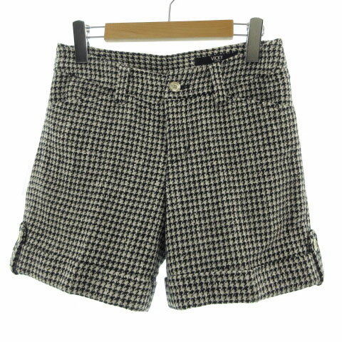 Wool - 【中古】ビッキー VICKY パンツ ショートパンツ ツイード 裾ダブル ウール混 ブラック 黒 オフ白 1 レディース 【ベクトル 古着】 210927