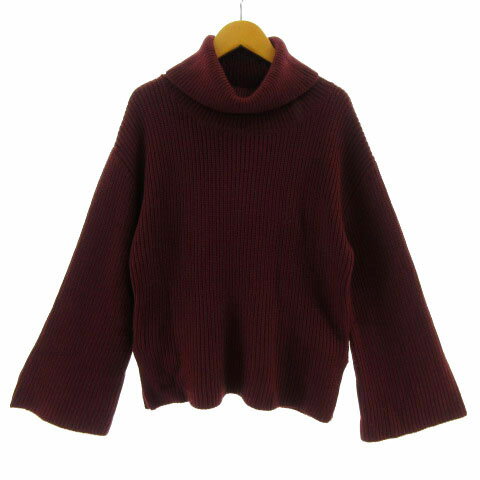 Turtleneck - 【中古】リエンダ rienda ニット セーター 長袖 タートルネック ウール混 エンジ FREE レディース 【ベクトル 古着】 211013