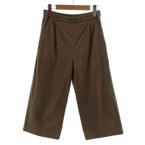 【中古】アンタイトル UNTITLED パンツ ワイドパンツ コットン混 日本製 ブラウン 茶 2 レディース 【ベクトル 古着】 211013
