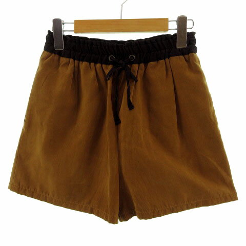 Nylon, Rayon, Polyester - 【中古】アーバンリサーチ サニーレーベル URBAN RESEARCH Sonny Label パンツ ショートパンツ スエード調 ウエストゴムブラウン系 茶系 ブラック 黒 F レディース 【ベクトル 古着】 211218