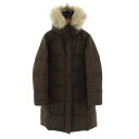 【中古】エルエルビーン L.L.BEAN ダウンコート ファー フード ダウン80% ブラウン 茶 XS レディース 【ベクトル 古着】 220624