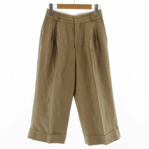 【中古】ロペ ROPE パンツ ワイドパンツ ウール混 日本製 ベージュ系 ベージュブラウン 36 レディース 【ベクトル 古着】 220612