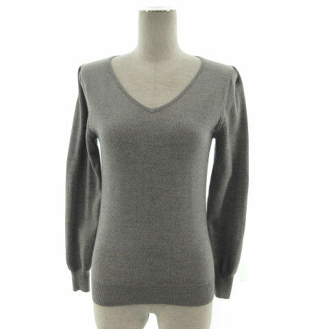 V-Neck - 【中古】コムサイズム COMME CA ISM ニット セーター 長袖 Vネック ラメ リブ袖 グレー M レディース 【ベクトル 古着】 211130